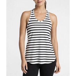 Athleta Striped Racerback Tank Top Polyester Spandex Stretch Size Small